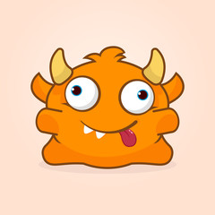 Cute cartoon monster. Little crazy monster illustration