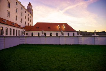 Fototapeta na wymiar Bratislava Castle is the main castle of Bratislava in the evening low light