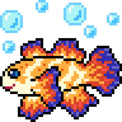 vector pixel art fish colorful