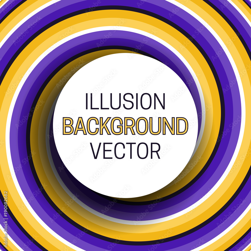 Poster round frame with shadow on illusion background of moving helix.