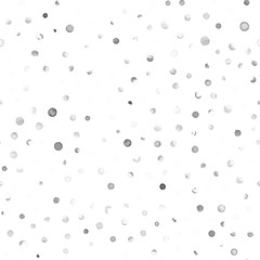 Watercolor confetti seamless pattern. Hand painted unequaled circles. Watercolor confetti circles. White scattered circles pattern. 242.