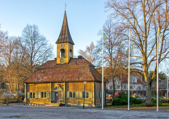 Winter view on historic town hall in Sigtuna - Sweden