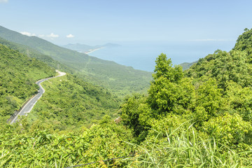 scenery of the mountains in the pass  of the clouds in Vietnam.