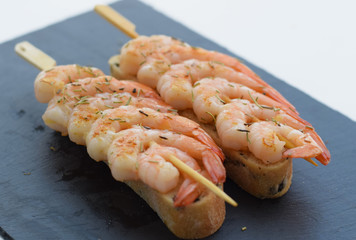 Pincho de langostino a la plancha