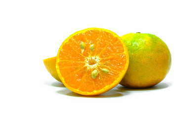 Orange fruit in white background