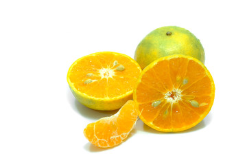 Orange fruit in white background