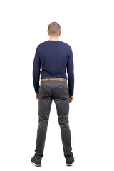 Fototapeta premium Back view of man in jeans.