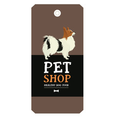 Poster Pet Shop Design label Papillon Geometric style