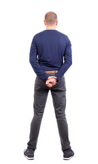 Fototapeta premium Back view of man in jeans.
