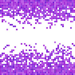 Violet and white pixel background.  Abstract digital vector Illustration. Modern technology design. Hi tech wallpaper.