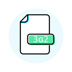 3G2 file format, extension color line icon