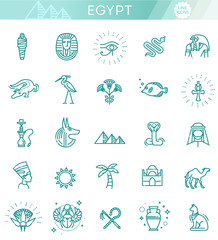 Egypt icons and design elements isolated.