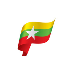 Myanmar flag, vector illustration