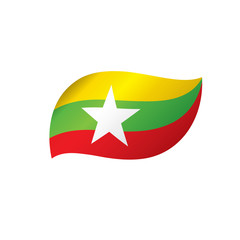 Myanmar flag, vector illustration