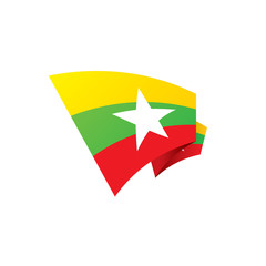 Myanmar flag, vector illustration