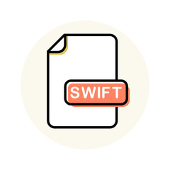 SWIFT file format, extension color line icon