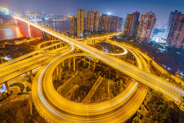 Fototapeta na wymiar Ring-shaped overpass in Chongqing, China
