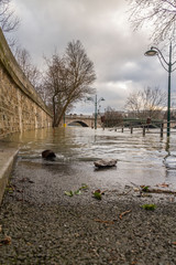 Flood of the Seine 2018 in Paris France