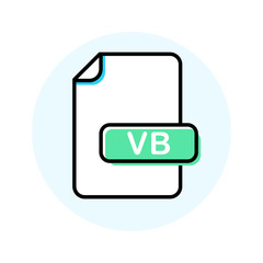 VB file format, extension color line icon