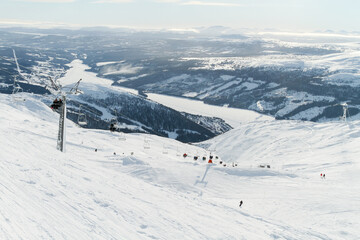 View from the top of the skiing piste in Are, Sweden - 190089863