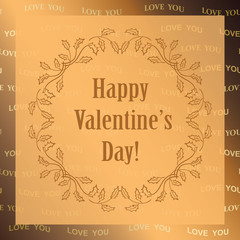Obraz na płótnie Canvas gold ornamental vector background - happy valentines day