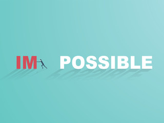 Fototapeta premium Business challenge concept vector. Businessman changing impossible to possible.