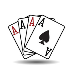 Four aces playing cards vector illustration