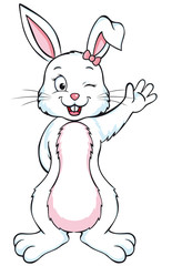 Cute Easter Bunny Girl greeting Icon