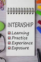 Internship written in notebook