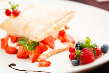 Sweet strudel with peach