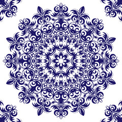 Vintage retro ceramic tile pattern. Vector tile Pattern. Antique retro ceramic tile patter can be used for wallpaper, background, surface textures. EPS 8