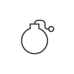 Fuse Bomb line icon, outline vector sign, linear style pictogram isolated on white. Symbol, logo illustration. Editable stroke