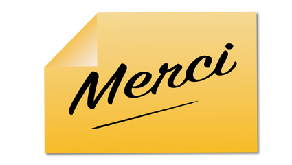 merci mémo orange autocollant