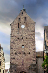 Riquewihr. La Porte Haute, Alsace, Haut Rhin. Grand Est