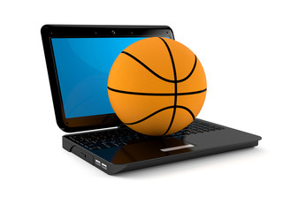 Basketball with laptop