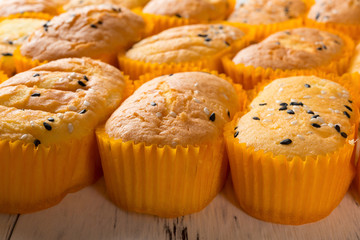 side view homemade slim cup cakes