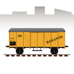 Detailed railway wagon vector illustration