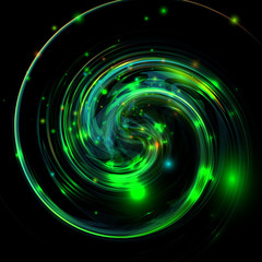 Twisted green shiny and colorful background, vector illustration