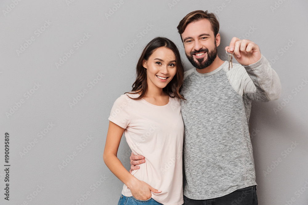 Canvas Prints Portrait of a happy young couple hugging