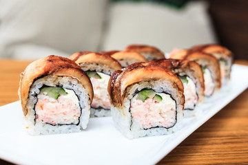 Rolls with eel