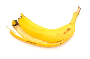banana skin on a white background