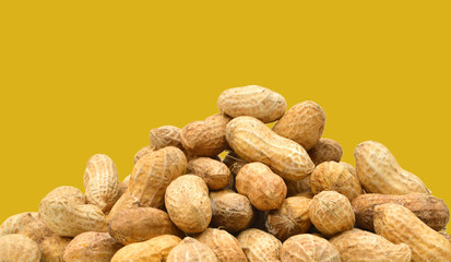 Dried peanuts in closeup