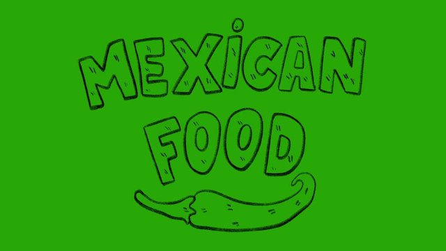 Hand drawn animation of Mexican food phrase