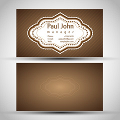 Vintage business-card front and back
