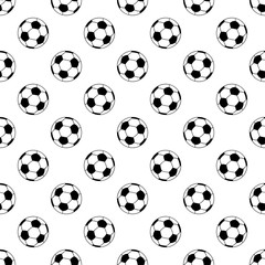 Seamless patterns from a soccer ball. Black and white. Vector illustration