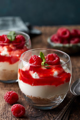 Cheesecake dessert in glass