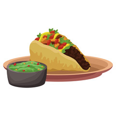 Taco mexican food icon vector illustration graphic design