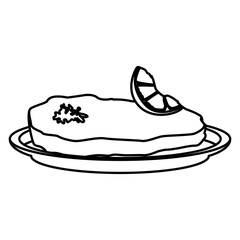 Beef steak food icon vector illustration graphic design