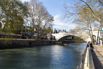 Fototapeta na wymiar Bridge-arch over the river