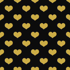 Golden hearts seamless pattern
